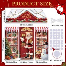 WovWeave 4 Pcs Christmas Santa's Toy Shop Door Decorations