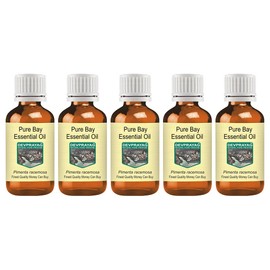 Devprayag Pure Bay Essential Oil (Pimenta racemosa) Natural Therapeutic Grade Steam Distilled (Pack of Five) 100ml X 5 (16.9 oz)