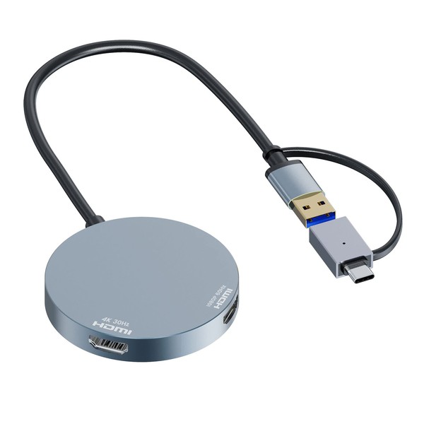 USB 3.0 to Dual HDMI Adapter, USB-A to HDMI Splitter