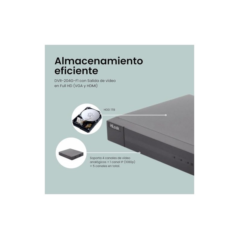 Hikvision Kit CCTV De 4 Cámaras Tipo Bala TurboHD 1080p