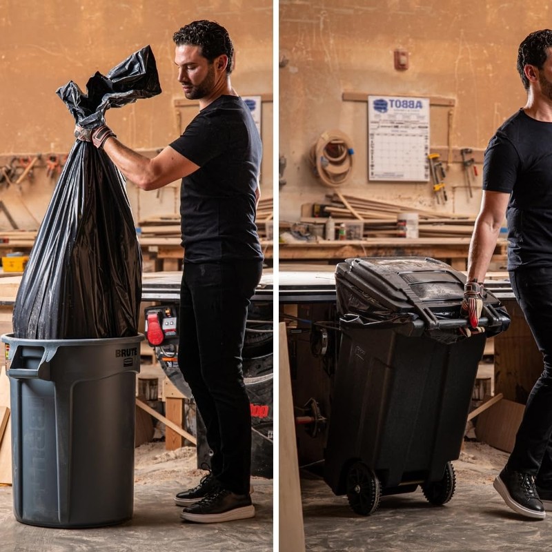 Plasticplace 95-96 Gallon Heavy Duty Black Trash Bags - Contractor