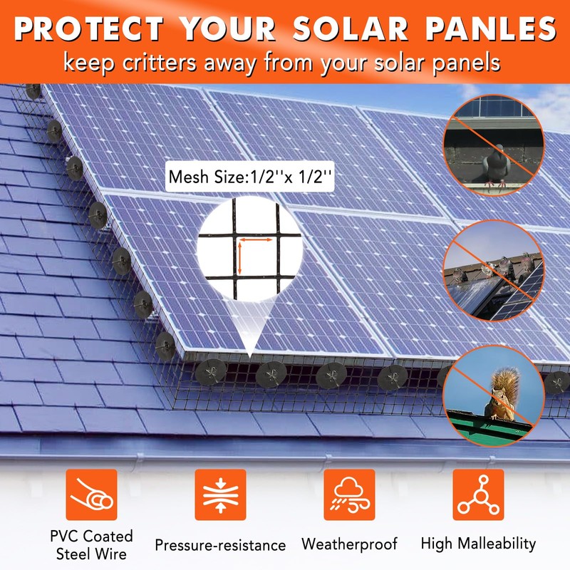 ExploreHorizon 6in x 50ft Solar Panel Bird & Critter Guard