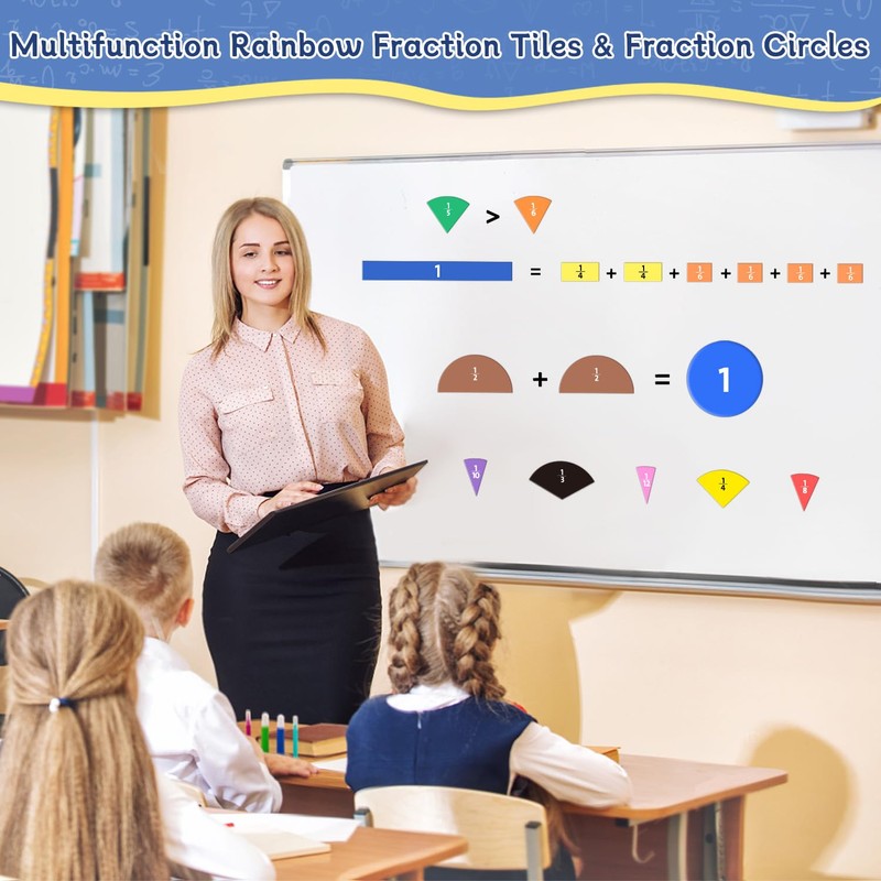 Magnetic Fraction Tiles & Fraction Circles Set-Fraction Manipulatives, Math Manipulatives