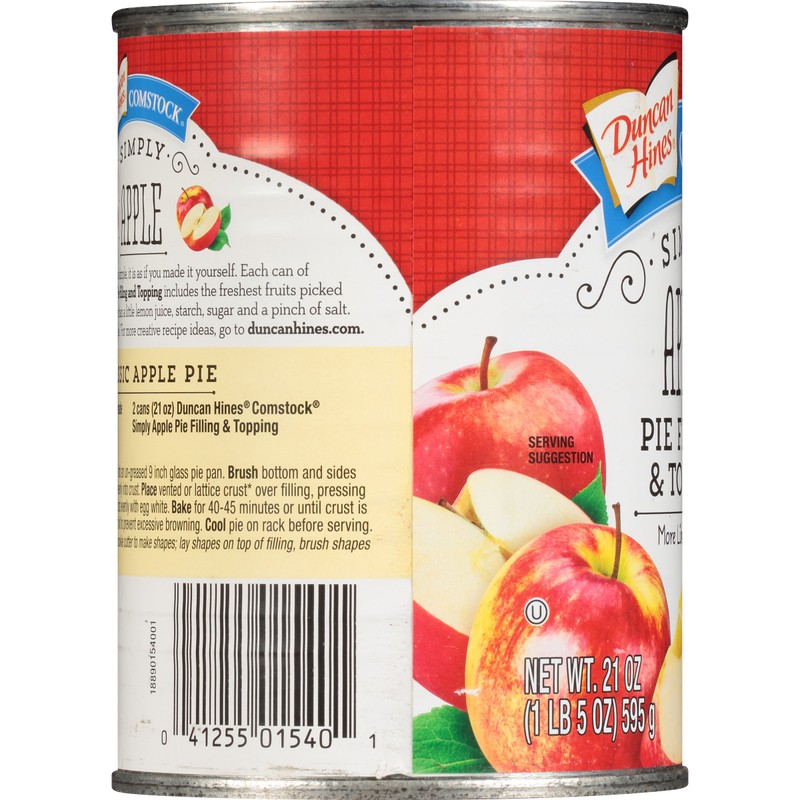 Duncan Hines Comstock Simply Pie Filling, Apple, 21 Ounce (Pack