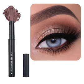 SAUBZEAN Caramel Eyeshadow Stick Makeup, Cream Shimmer Eye Shadow Pencil, Hypoallergenic Waterproof Long Lasting Crayon, Smooth Glitter Primer Palette Eyeliner Make up