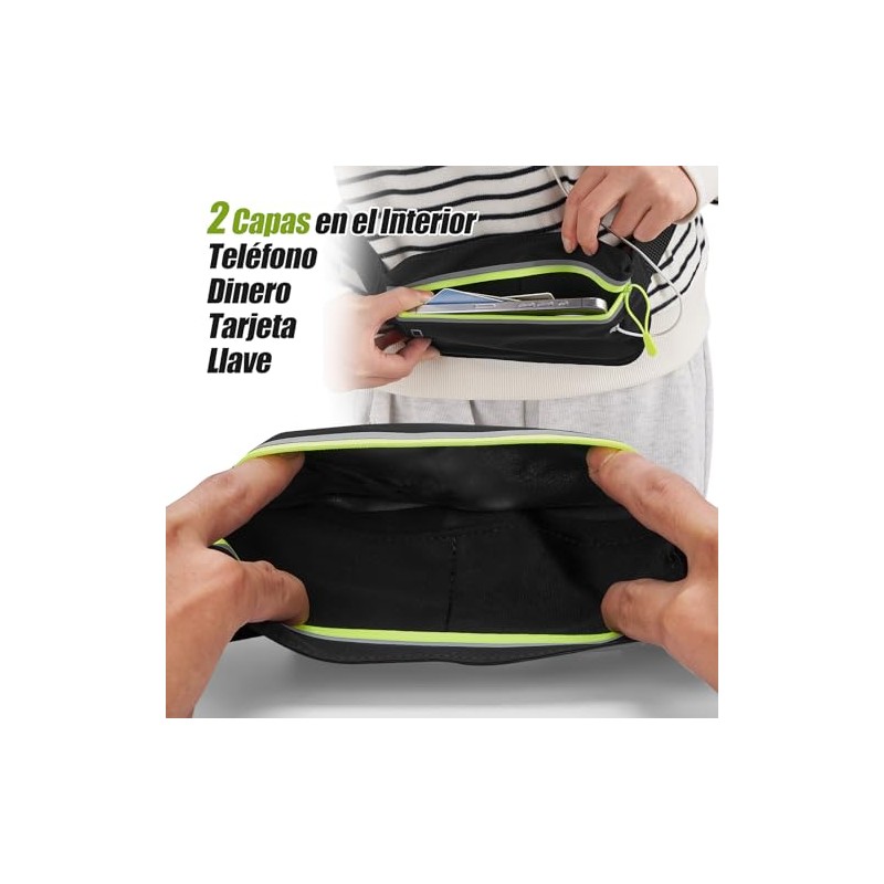 YOMYM Cinturón para Correr, Bolsa de Cintura sin Rebote Ultra
