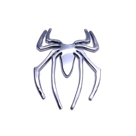 DIGIART INTERNATIONAL SPIDER CAR EMBLEMS 3D ZINC ALLOY METAL CHROME SILVER FINISH