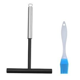 1 x Crepe Distributor, 19.5 cm, High-Quality Crepe Maker Accessories, Dough Distributor, Home, Kitchen, Cooking, Baking Tools for Pancakes, Crepe Dough or Palate Ham, Dishwasher Safe with 1 Oil Brush