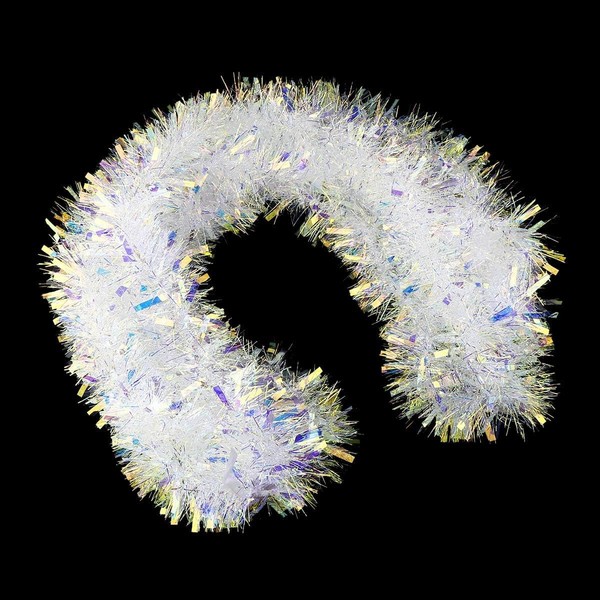 CCINEE 17ft Iridescent Christmas Tinsel Garland for Christmas Tree Decorations Wedding Birthday Party Supplies