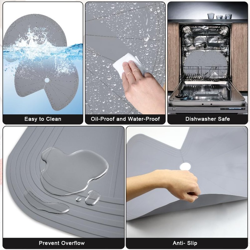 2 PCS 26" Lazy Susan Shelf Liner, Jaxbo Silicone Lazy