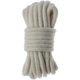 Jukway Natural Cotton Cord 6 mm, 16 Feet Round Cord Braided Rope with Natural Cotton Core - Multi-Purpose Cord for Sewing Bundling, DIY Crafts Decoration - Raw White (5 Metres)