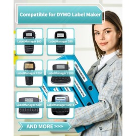 Vixic DZ Label Maker Tape Compatible with dymo Label Maker Refills d1 45013 S0720530,Black on White for Dymo LabelManager 160 280 210D 280 360D 420P PnP LM1600 D1600 Label Maker