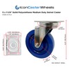 ICONCASTERWHEELS 5" x 1.25" Solid Blue Polyurethane Stainless Steel Casters