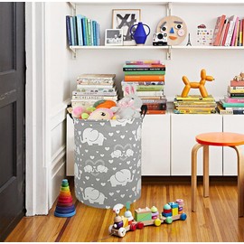 DUYIY Round Laundry Hamper Storage Basket Laundry Organizer Hamper Storage Bins Clothes and Toys Box Nursery Hamper Gift Basket For Kids with Handles