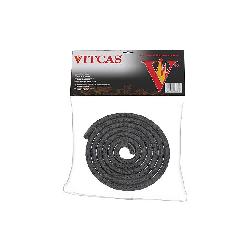 VITCAS Black Stove Fire Rope 6mm - 2 metres