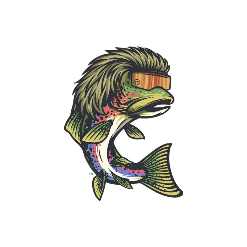 STICKY DUDE Trout Mullet Sticker Fishing Sticker, 5 inches -