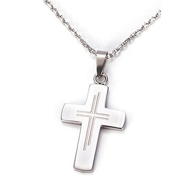 VATER UNSER KRUZIFIX 2613 Silver Premium Vintage Magnetic Cross Pendant Simple Elegant Solid Energetix 4 You Including Magnetix Chain + Pouch