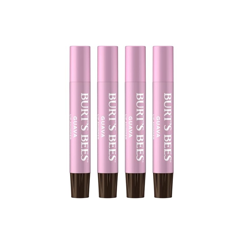 Burt's Bees Lip Shimmer, Guava, 0.09 Ounce (Pack of 4)