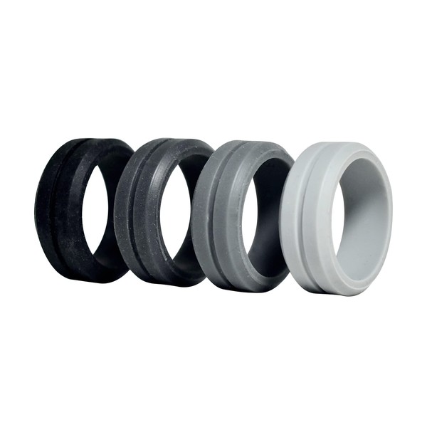 Prymitiv Silicon Rings for Men, Element 4 Pack representing Carbon,