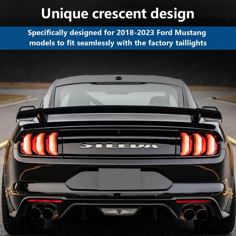 WildWell Tail Light Trim Covers for Ford Mustang Accessories 2018