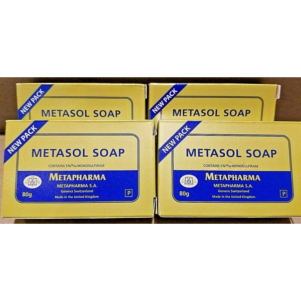 (4 Pack) Metasol Soap For Minor Skin Rash Eczema, 80 g./Jabon Metasol