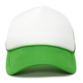 DALIX Two Tone Blank Trucker Hats Caps (2 for 1) in Kelly Green/White
