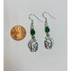 Green crystal Spartan, Gladiator or Trojan Earrings on sterling silver