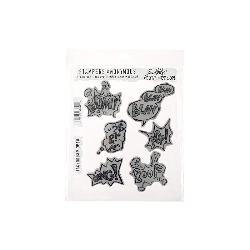 Stampers Anonymous Tim Holtz Cling Rubber Stamp Set, 7" by