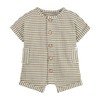 Mud Pie Children's Green Stripe Waffle Romper; 3-6M