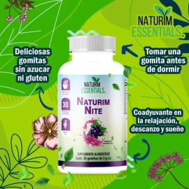 Gomitas De Valeriana Orgánicas Naturim Essentials 30 Gomitas Sabor Uva                                                                                