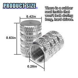 4PCS Car Tire Valve Stem Caps - Aluminum Alloy Valve Cap Car Air Cover - Dust Proof & Corrosion Resistant Tire Valve Cover - Universal Stem Covers for Cars, Trucks, Bikes, Motorcycles (Silver)