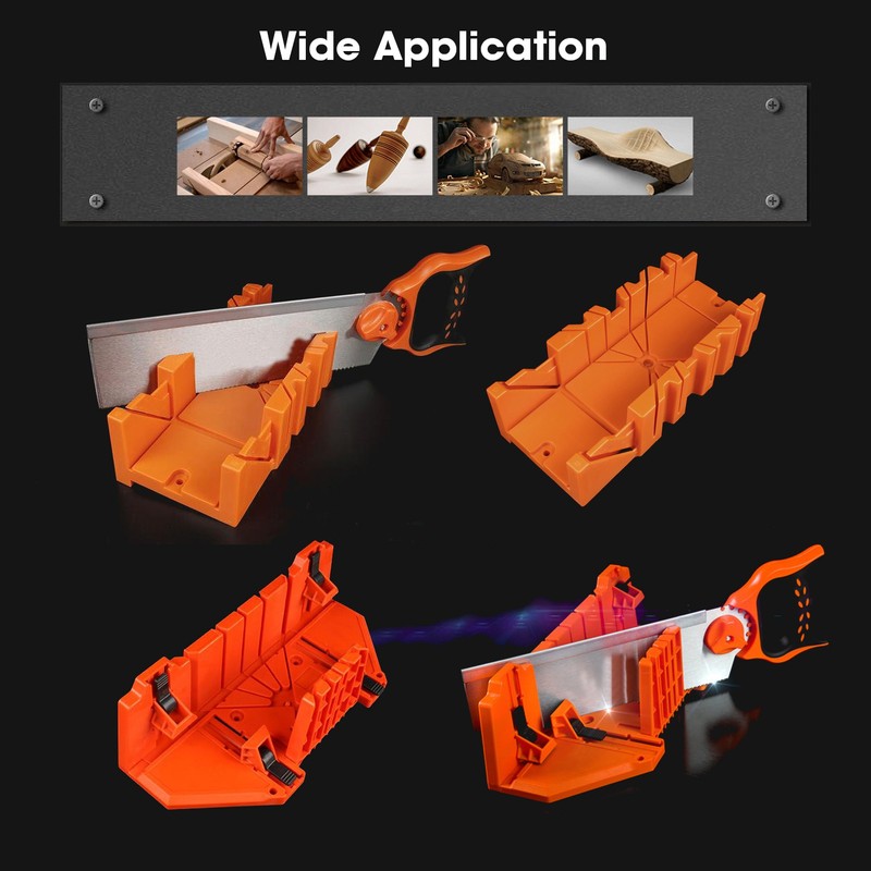 14-inch Mitre Box with Movable and Non-slip Jaw for Back