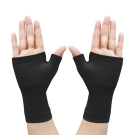 BEIBXHQQ 2 Elastic Thumb Support Gloves, Breathable Finger Protection Gloves, Fitness Wrist Brace, Compression Thumb Splint, Bandage for Arm (Black)