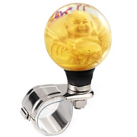 Arenbel Lucky Ball Steering Wheel Spinner Car Turning Assist Booster Suicide Knob Fit Most Vehicles Trucks Boats, Gold