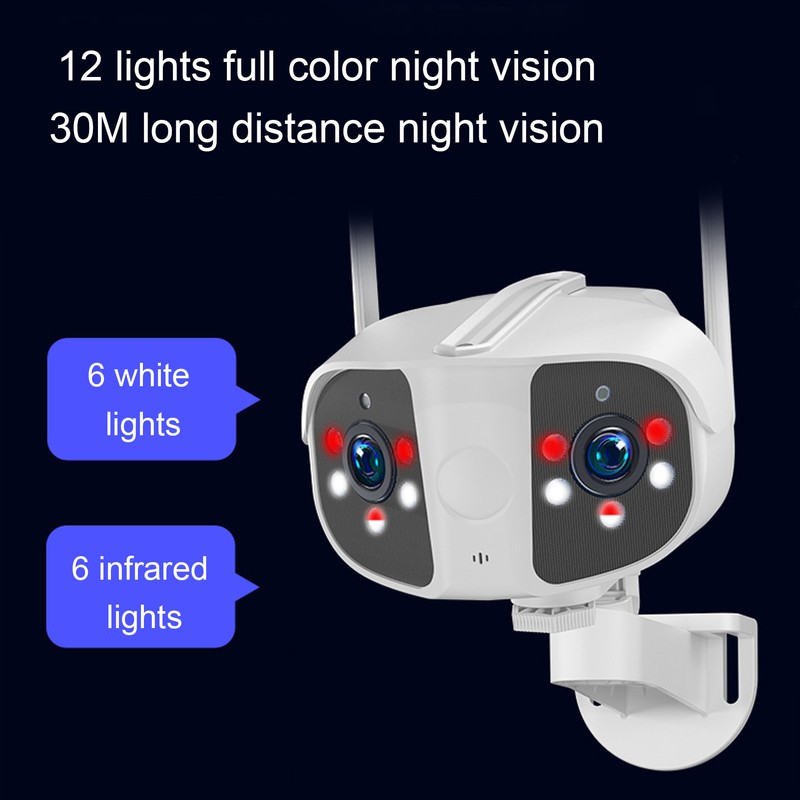 Dual Lens Security Camera 1080P HD 165 Degree Wide Angle