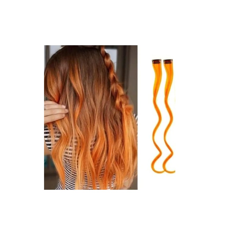 2 x Clip-In Hair Extension Highlights Streaks, Colourful Hair Highlights