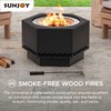 Sunjoy Fire Pit Smokeless 26 in. Hexagonal Outdoor Fire Pit,