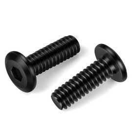 MewuDecor 1/4-20 x 3/4" Flat Head Socket Head Screw Furniture Bolts Countersunk Connector Screws, Stainless Steel 18-8 (304), Black Oxide, Fully Threaded, 25 PCS