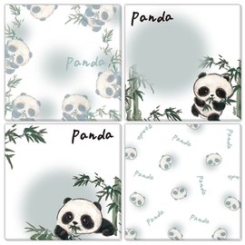 8 Pack Cute Panda Sticky Note,400 Sheets Self-Stick Note Pads Memo Pads Animal Notepad Message Note for Kid Plan Index Reminder Study School Office Home Supplies
