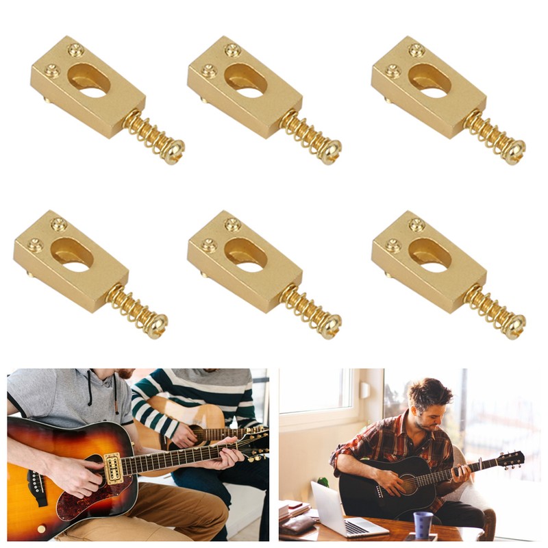 6Pcs Guitar Bridge Saddle Brass String Saddles Replacement Electric Guitar