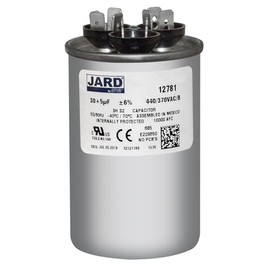 30 + 5 x 370 or 440 VAC Round Dual Run Capacitor by # 12781