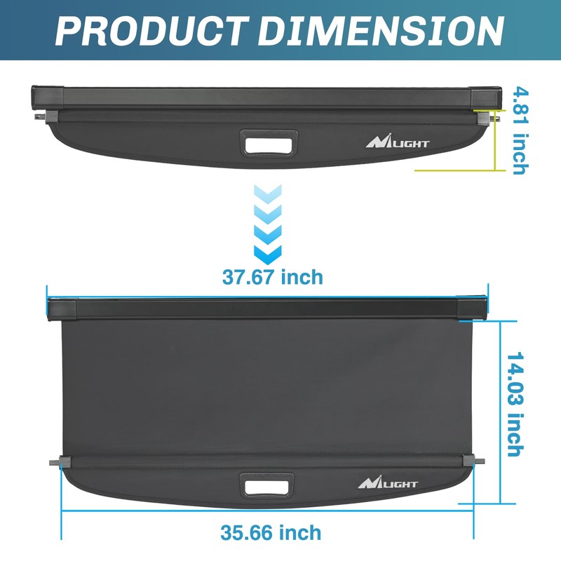 Nilight Trunk Cargo Cover for Honda HRV 2023 2024, Retractable