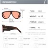 Trendy Retro Oversized Aviator Sunglasses for Women Men 70s Unique