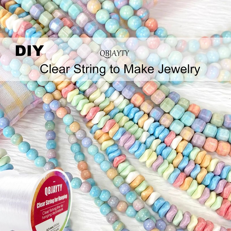 0.3mm Clear String for Hanging, QBJAYTY 382 Yards Clear Fishing