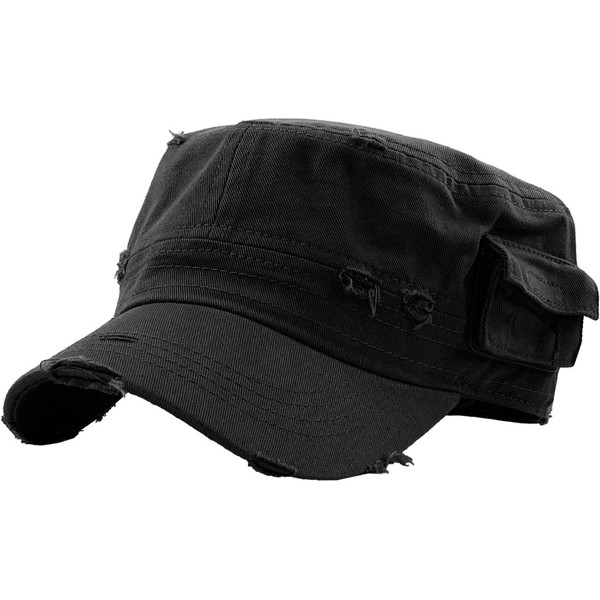 KBK-1465 BLK XL Cadet Army Cap Basic Everyday Military Style