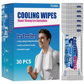 30 Pack Disposable Cooling Wipes, Individually Wrapped No-Rinse Cooling Towels, (25''x 9.84'') Extra-Thick Oversized Ice Towel for Sports, Travel, and Camping in Hot Weather (White)