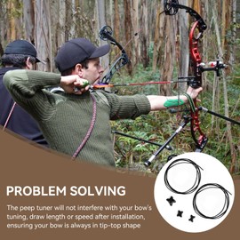 Archery Peep Tuner Replacement for Bowmar Archery, Peep Tuners Archerys, Quick Fix for Peep Rotation, Peep Tuner for Hunting Shooting Targeting Accessories Easy Install, 3 Sizes