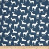 Premier Prints Deer Silhouette Premier Navy, Fabric by the Yard