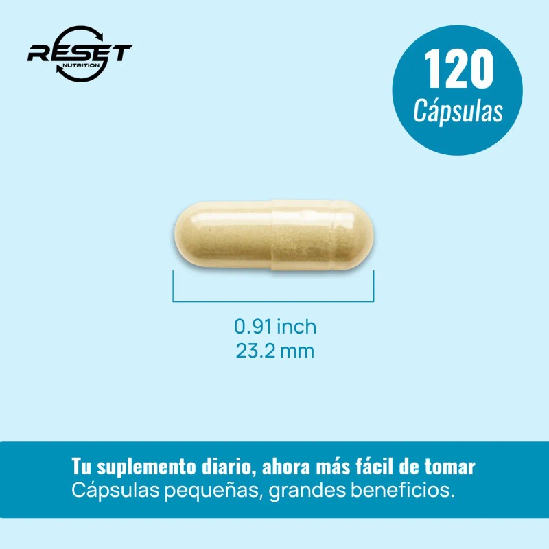 Reset NutritionCollagen Peptides Complex 120 Cápsulas Suplemento Alimenticio para Fortalecer