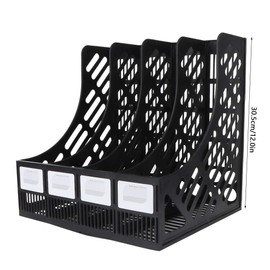 Revistero Bandeja Negra Para Documentos Bandeja Para Documentos Pantalla Moderna Para Oficina Revista 4 Compartimentos Organizador Organizador De Documentos De Escritorio